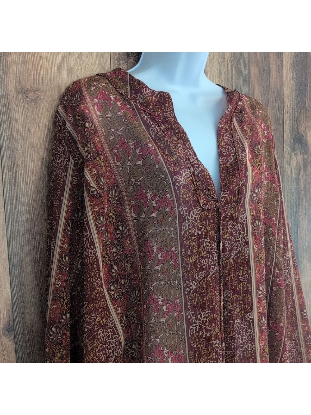 Lane Bryant Brown Floral Plus Size Blouse 26/28 -C132
